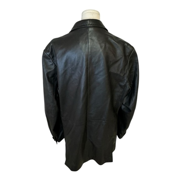 BOD & CHRISTENSEN Black Leather Jacket Blazer Coat Size 38 Men’s Lined Luxury - Picture 3 of 8